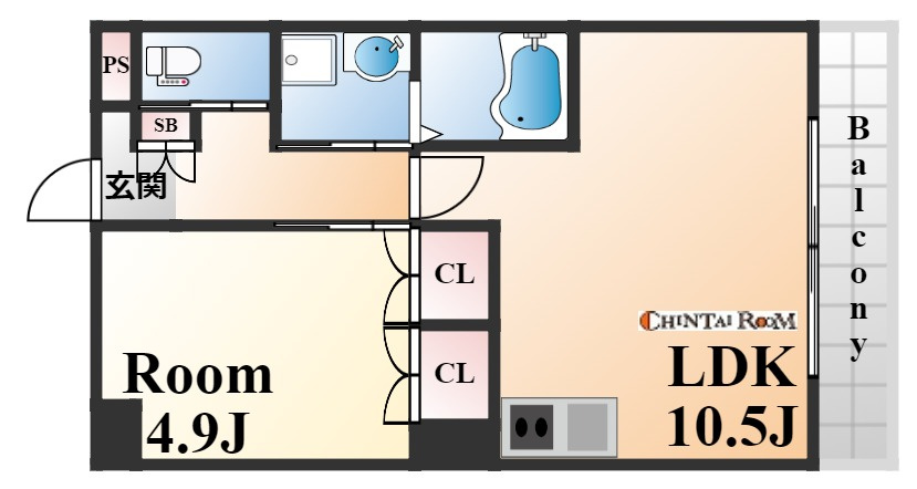 シャトーパルモア阪急六甲の間取り