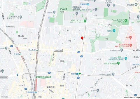 新宿区大久保２丁目の事務所の地図