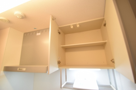 エーデルワイス中山のキッチン|キッチン上に収納あります