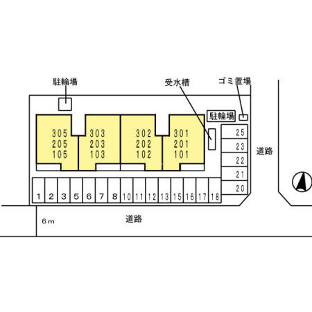 ハイツ藤原Ⅱの区画図