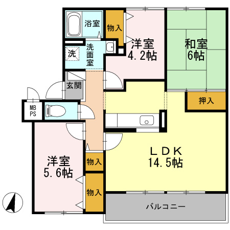 ハイツ藤原Ⅱの間取り