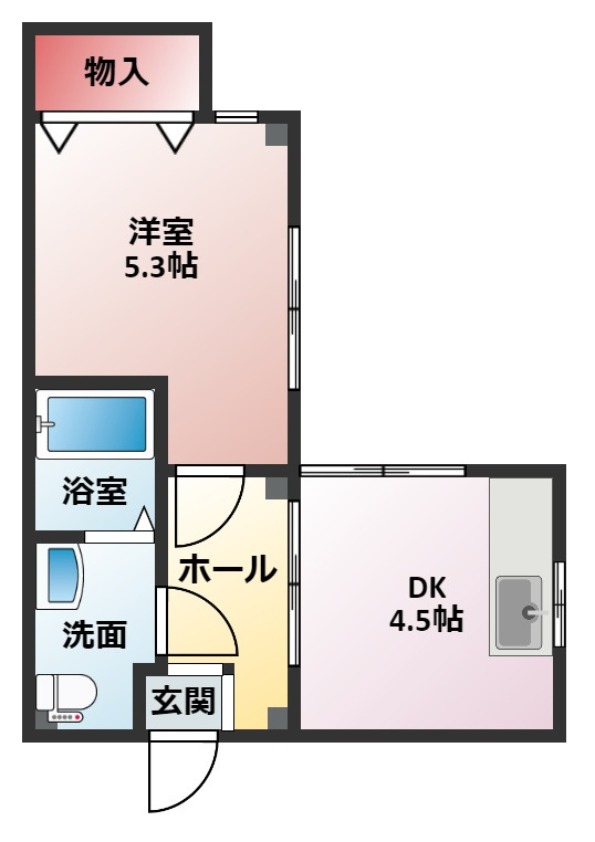 ハイツ浄土寺の間取り|窓の多い間取り