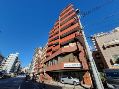 【外観】 | 鶯谷ハイム | 鶯谷ハイム　鉄骨鉄筋コンクリート造の分譲タイプ。鶯谷駅から徒歩4分の好立地。尾久橋通り沿い。買い物便利。
