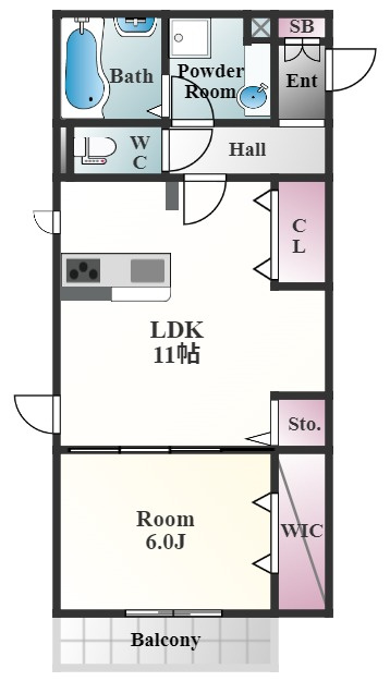 Ｍａｉｓｏｎ　Ｄｕ　Ｃｏｃｏｎの間取り|収納の多い１ＬＤＫ