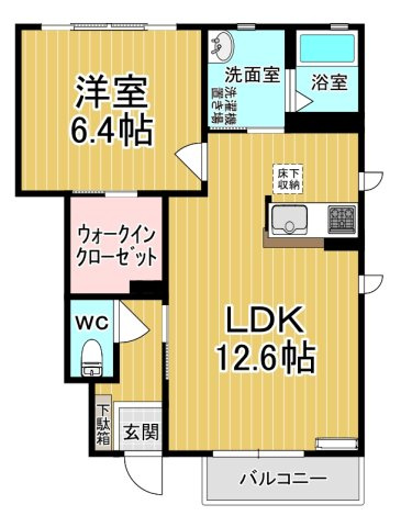 【間取り】 | アリシャＢ | カップルさんにオススメの1ＬＤＫのお部屋！角部屋です♪