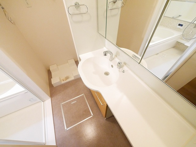 ココドミールの洗面所|スペースが確保できる洗面所です