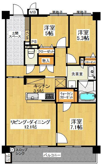 【間取り】 | パークサンリヤン博多の森Ⅴ
