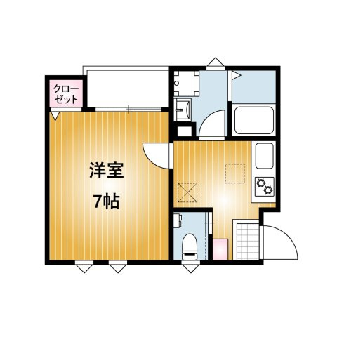 【間取り】 | AQUE7 | 日当たり良好な1Kです