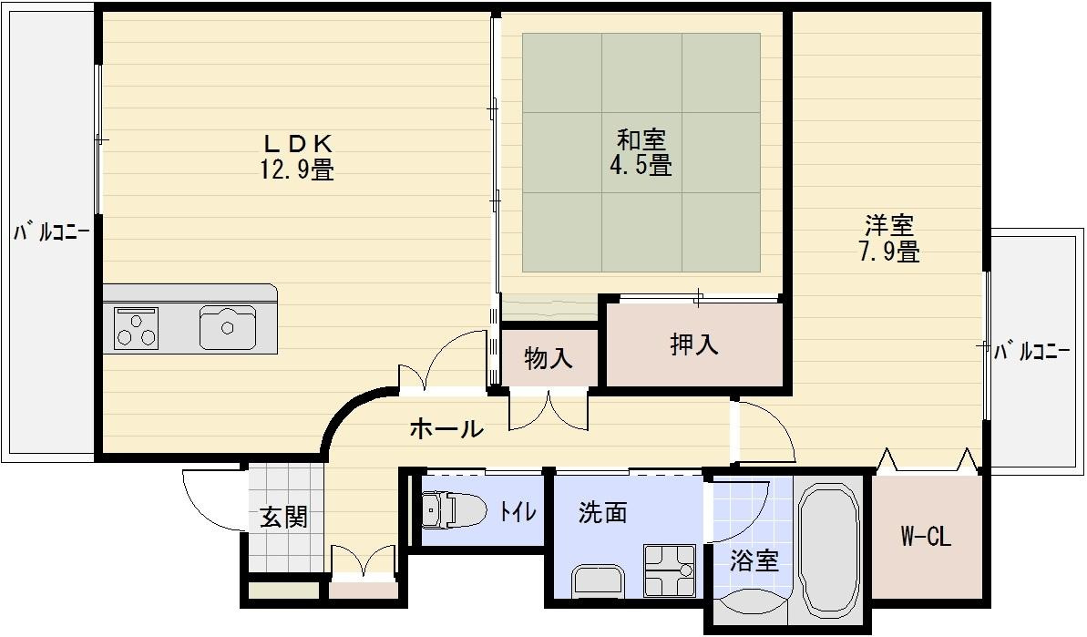Forest（フォレスト）南植松の間取り|JR八尾駅　2LDK