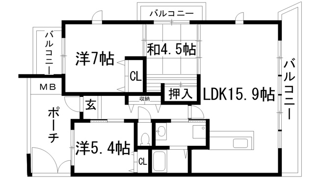 【間取り】 | アルビス緑丘113号棟
