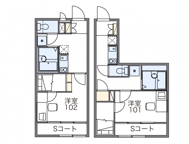 【間取り】 | コージー幕張 | ※1号室のみ間取りが異なります