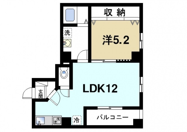 エクセレント天理の間取り|１LDKマンションです