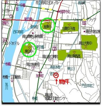 高台から岡山城を眺めませんかの地図
