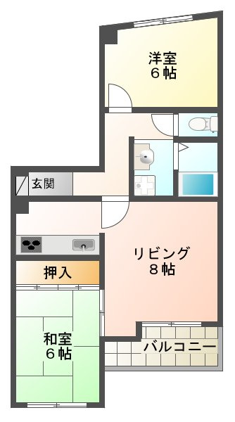 ベルトピア塩屋Iの間取り
