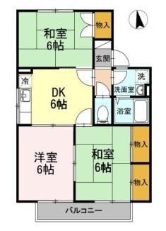広島市安佐北区亀山１丁目のアパートの間取り