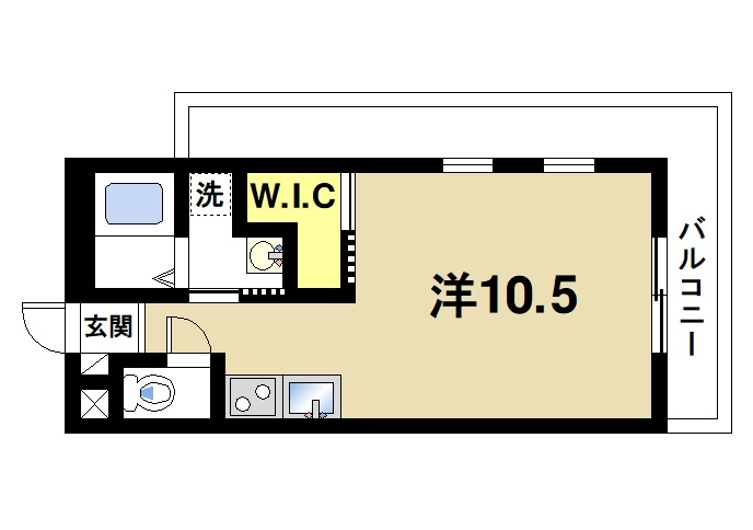 結充Immeuble　B館の間取り|大きなバルコニーが特徴です