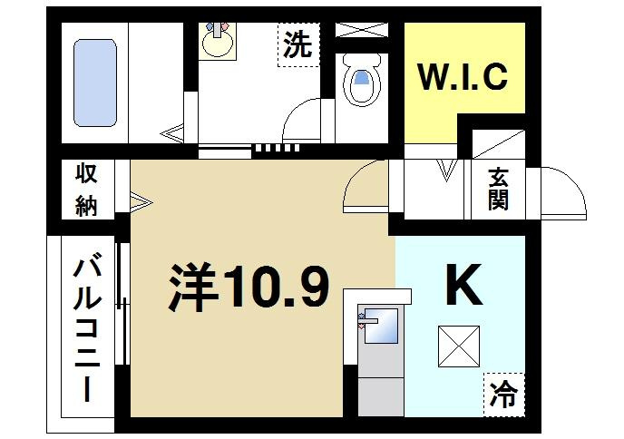 モデルノⅠの間取り|お一人暮らしにピッタリの1Ｋのお部屋です。
