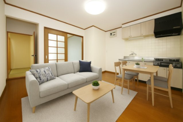 ドミールたかねB棟の居間・リビング