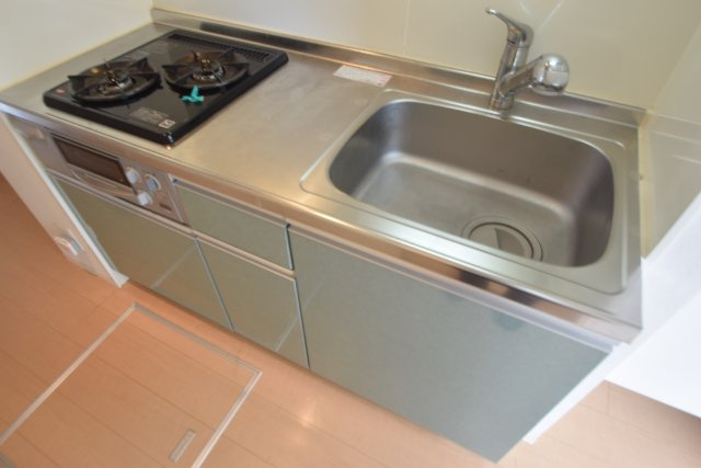 ＣａｍｅｌｌｉａⅡのキッチン|2口ガスコンロ付きシステムキッチンです。