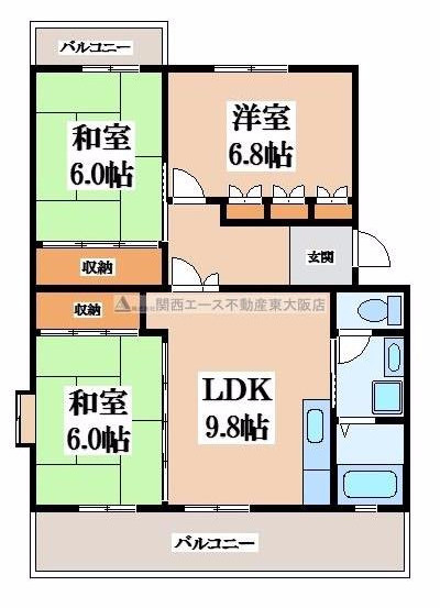 【間取り】 | シュロス若江