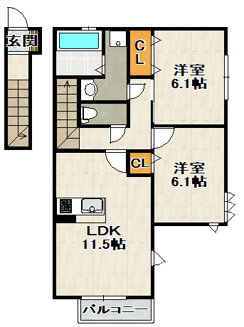 セジュール東宝塚の間取り