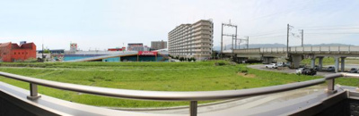 【展望】 | 大津市真野五丁目23- 戸建 | バルコニーから真野川の眺望を楽しめます