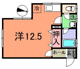 【間取り】 | シティパレスフォンテーヌB | ワンルームマンション、シングルの方におすすめ!