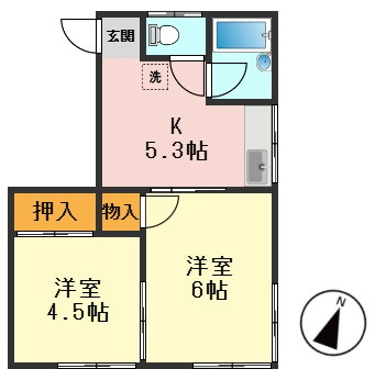 翠荘東Aの間取り