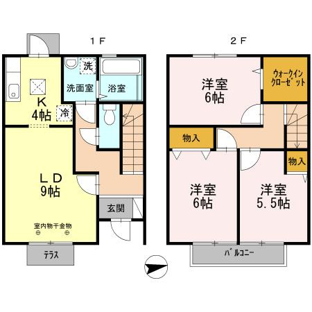 オークスコート西新在家の間取り