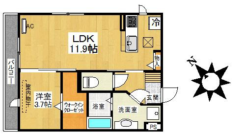 【間取り】 | アンクール志免中央 | 間取り反転