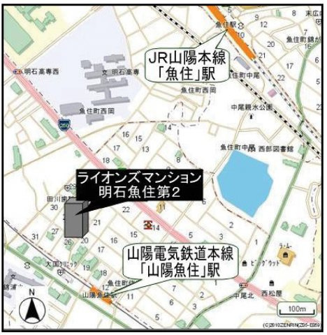 ライオンズマンション明石魚住第2の地図