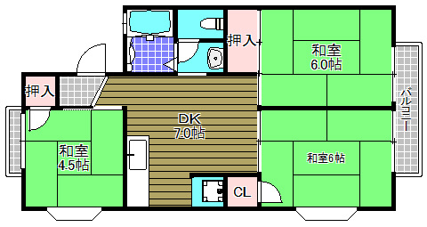 ディアコート小金台Ｄ棟の間取り