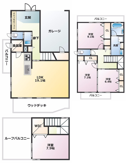 【間取り】 | グランジュテビューイワゾノ