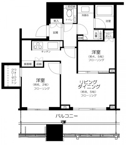 中央区月島１丁目の賃貸マンションの間取り
