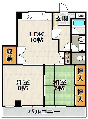 プリヴェール中山の間取り|リビングの収納は奥行きたっぷり！