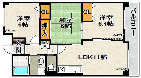 メルベーユ宝塚の間取り