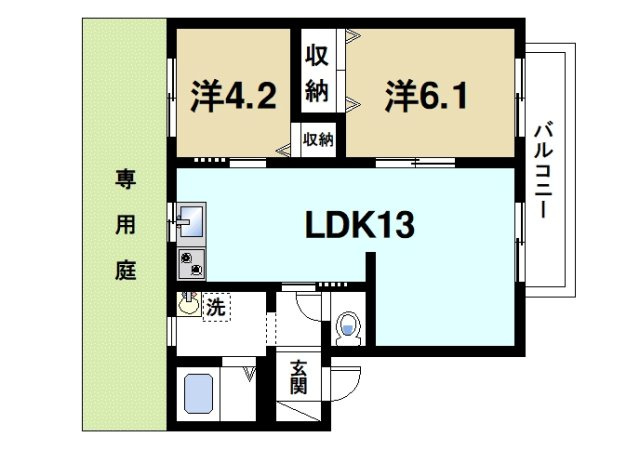 クレールコートＢの間取り|ファミリーさんにおススメの間取りです。