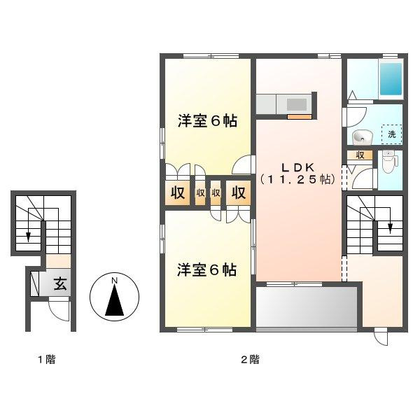 グランソレイユ　Ｂの間取り