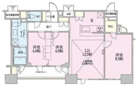 中央区新富１丁目の賃貸マンションの間取り