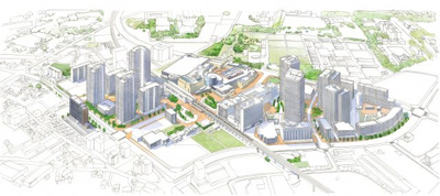 【周辺】 | パークシティ柏の葉キャンパス ブライトサイト | 街鳥瞰イラスト