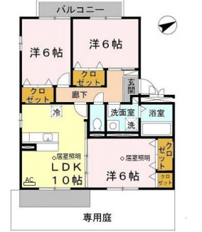 【間取り】 | クレール　Ｗ棟