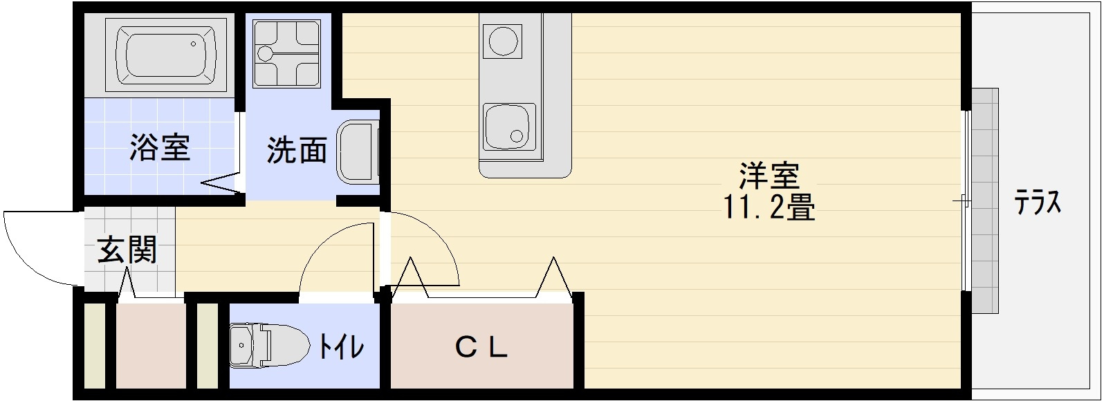 ワントゥリーヒルの間取り|ワントゥリーヒル　堅下駅　柏原駅　1R　カウンターキッチン　パナホーム