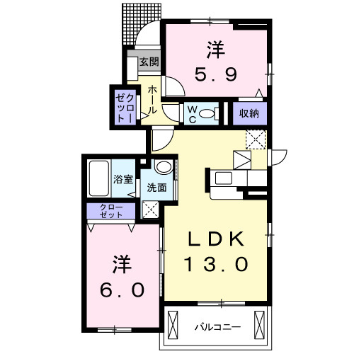 ウエスト　ウッドの間取り