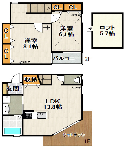 グリーンカーサの間取り
