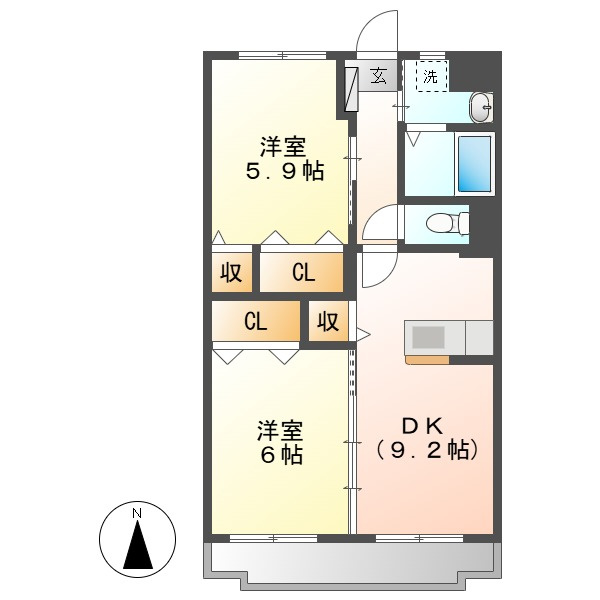 ユーミー川辺の間取り