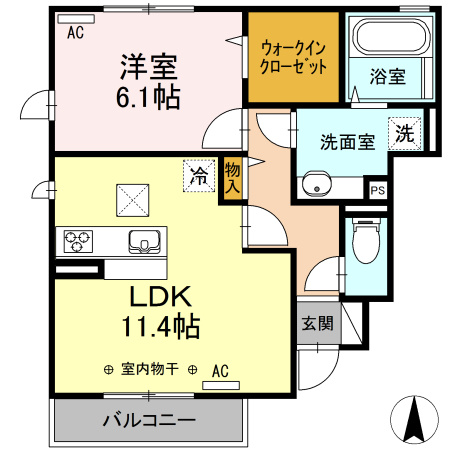 エンソワ Ⅰ番館の間取り