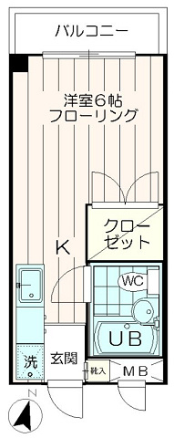 J・Kビルの間取り|洋室6.0帖のフローリング物件【JKビル】