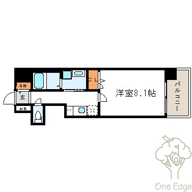 プレサンス堺筋本町駅前の間取り