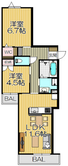 【間取り】 | La LaBrezza芦屋翠ヶ丘