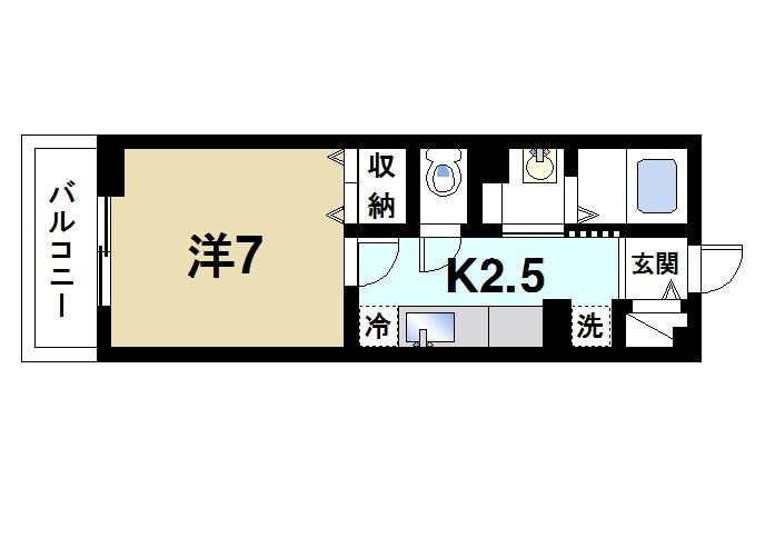 グリュックの間取り|一人暮らしの方にオススメの1K